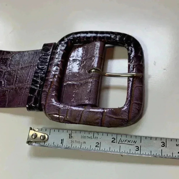 Galugliers 100% leather, Italian  made, deep mauve, wide BoHo belt - Picture 4 of 10